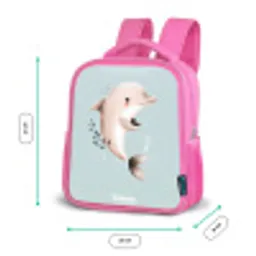 Beige dolfijn in blauw water Kinderrugzak - Roze middel -productfoto_formaten
