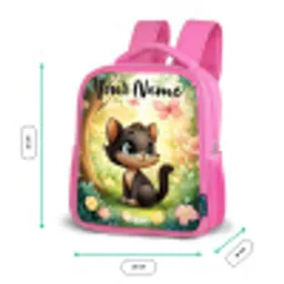 Kat - Vlinder - Bloemen Kinderrugzak - Roze middel -productfoto_formaten