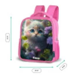 Kitten verstopt achter bloemen Kinderrugzak - Roze middel -productfoto_formaten
