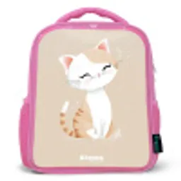 Kitten in de kleuren beige en wit Kinderrugzak - Roze middel -3d