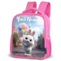 konijn - Ballonnen Kinderrugzak - Roze middel -schuin