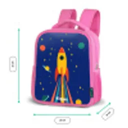 Raket - Sterren - Planeet - Ruimte Kinderrugzak - Roze middel -productfoto_formaten