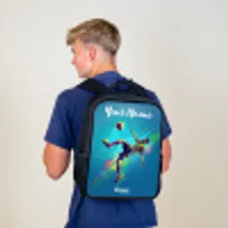 Neon - Voetbal - Schop - Kleurrijk Rugzak - Zwart middel -sfeer8
