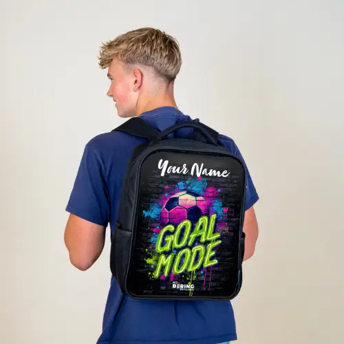 Neon - Graffiti - Voetbal - Kleurrijk Rugzak - Zwart middel -sfeer8