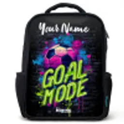 Neon - Graffiti - Voetbal - Kleurrijk Rugzak - Zwart middel -3d