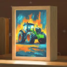 Abstract - Tractor - Groen Light Box met kabel klein -zzz_3d_website