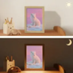 Poolvos - Sneeuw - Roze Light Box met kabel klein -sfeer3_kind