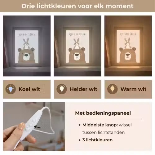 Beer - Konijn - Beige - Dieren - Quote Light Box met kabel klein -USP_lichtkleurNL