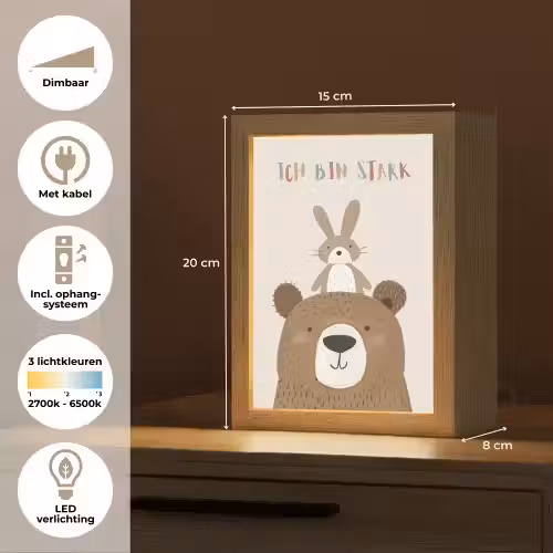 Beer - Konijn - Beige - Dieren - Quote Light Box met kabel klein -USP_NL
