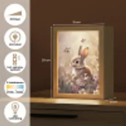 Konijntje - Bruin - Bloemen - Vlinders Light Box met kabel klein -USP_NL