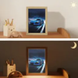 Auto - Blauw - Jongens - Kind Light Box met kabel klein -sfeer3_kind