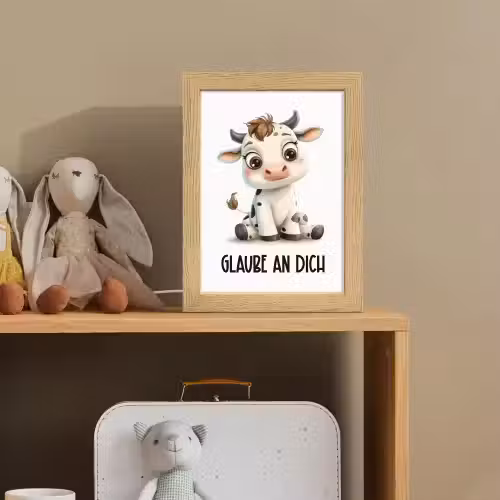 Koe - Wit - Dieren - Geloof in jezelf Light Box met kabel klein -sfeer2_kind
