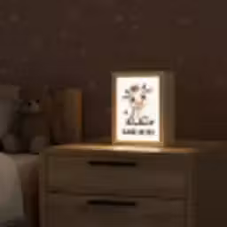 Koe - Wit - Dieren - Geloof in jezelf Light Box met kabel klein -sfeer1_kind