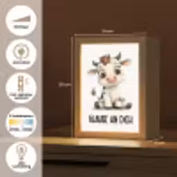 Koe - Wit - Dieren - Geloof in jezelf Light Box met kabel klein -USP_NL