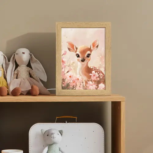 Hertje - Illustratie - Bloemen - Roze Light Box met kabel klein -sfeer2_kind