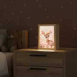 Hertje - Illustratie - Bloemen - Roze Light Box met kabel klein -sfeer1_kind