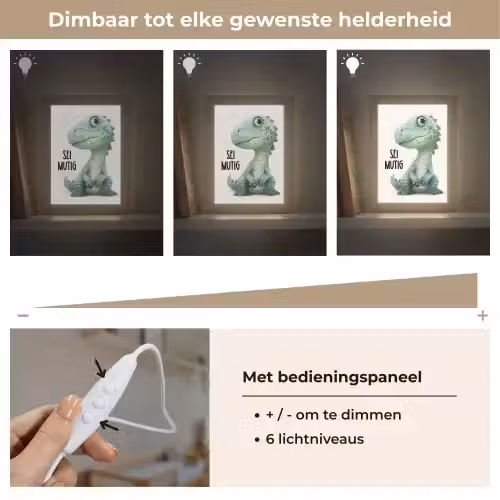 Draak - Wees moedig - Quote Light Box met kabel klein -USP_dimbaarNL