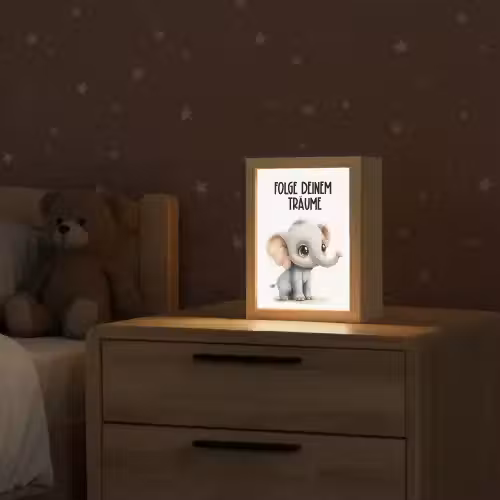 Olifant - Volg je dromen - Quote - Dier Light Box met kabel klein -sfeer1_kind