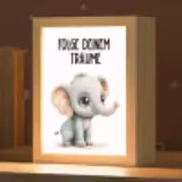Olifant - Volg je dromen - Quote - Dier Light Box met kabel klein -zzz_3d_website