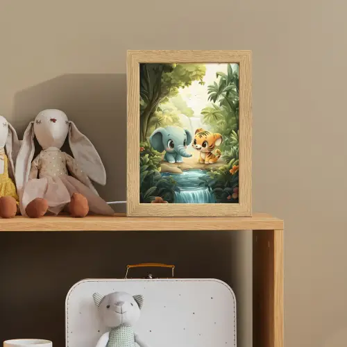 Olifant - Tijger - Bos - Jungle Light Box met kabel klein -sfeer2_kind