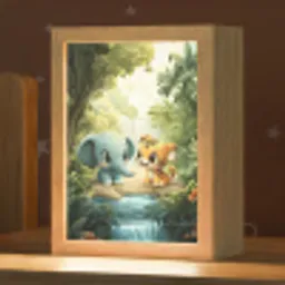Olifant - Tijger - Bos - Jungle Light Box met kabel klein -zzz_3d_website