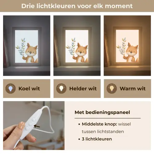 Vos - Dier - Bosdieren Light Box met kabel klein -USP_lichtkleurNL