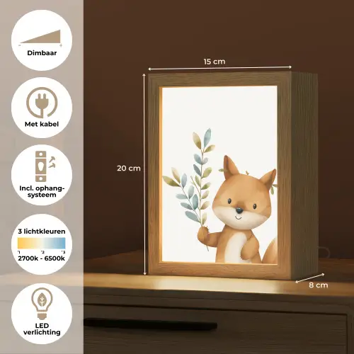 Vos - Dier - Bosdieren Light Box met kabel klein -USP_NL