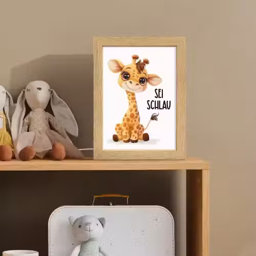 Giraf - Wees slim - Quote - Dier Light Box met kabel klein -sfeer2_kind