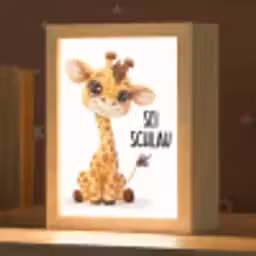 Giraf - Wees slim - Quote - Dier Light Box met kabel klein -zzz_3d_website