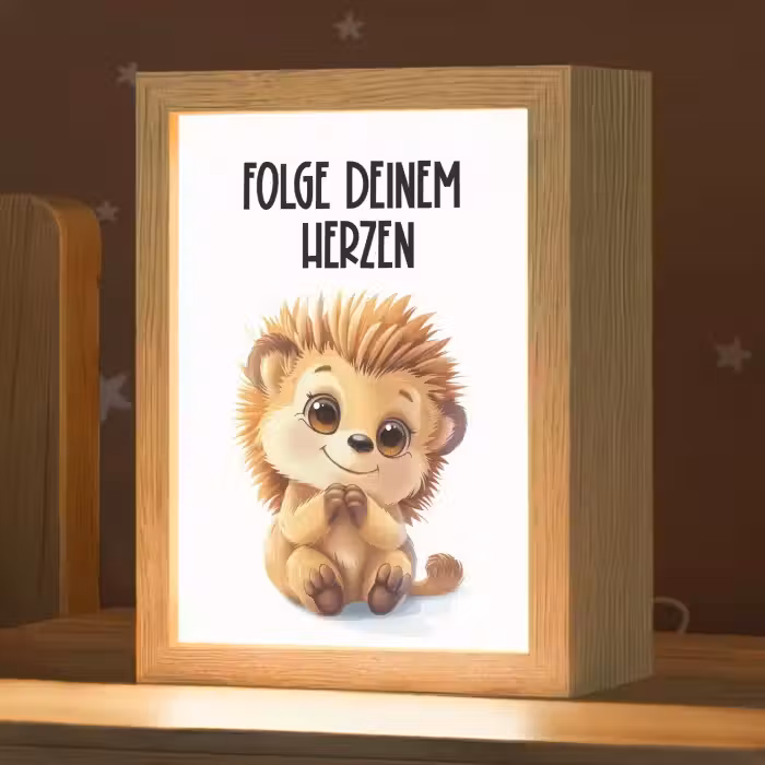 Egel - Wit - Dieren - Quote - Hart Light Box met kabel klein -zzz_3d_website
