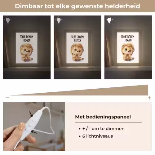 Egel - Wit - Dieren - Quote - Hart Light Box met kabel klein -USP_dimbaarNL