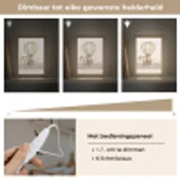 Luchtballon - Leeuw - Watercolor - Safari - Dieren Light Box met kabel klein -USP_dimbaarNL