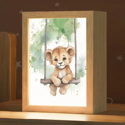 Leeuw - Dier - Kinderen - Jungle Light Box met kabel klein -zzz_3d_website
