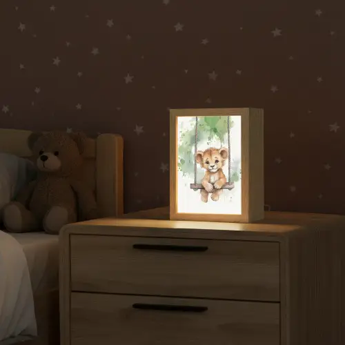 Leeuw - Dier - Kinderen - Jungle Light Box met kabel klein -sfeer1_kind