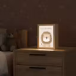 Leeuw - Beige - Dier - Moedig - Quote Light Box met kabel klein -sfeer1_kind