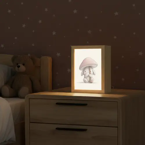 Paddenstoel - Konijn - Roze Light Box met kabel klein -sfeer1_kind