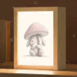 Paddenstoel - Konijn - Roze Light Box met kabel klein -zzz_3d_website