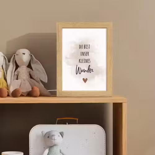 Quote - Wonder - Beige - Wit - Hart Light Box met kabel klein -sfeer2_kind