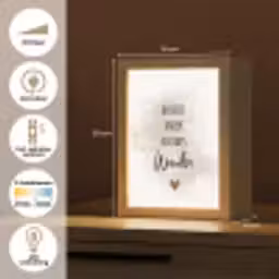 Quote - Wonder - Beige - Wit - Hart Light Box met kabel klein -USP_NL