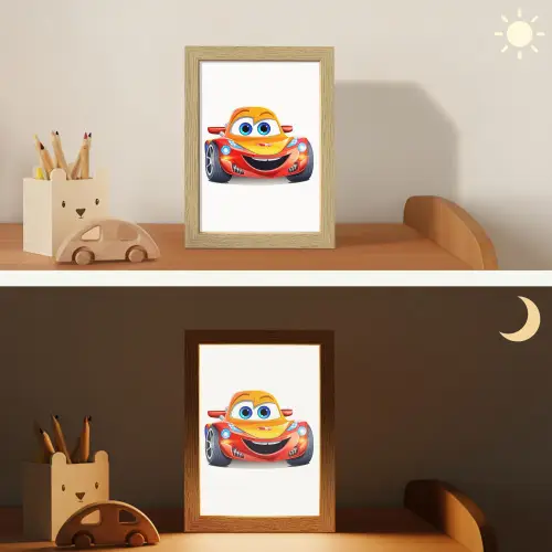 Raceauto - Oranje - Jongens - Kinderen - Auto Light Box met kabel klein -sfeer3_kind