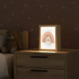 Regenboog - Roze - Pastel kleuren - Hartje Light Box met kabel klein -sfeer1_kind