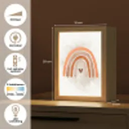 Regenboog - Roze - Pastel kleuren - Hartje Light Box met kabel klein -USP_NL