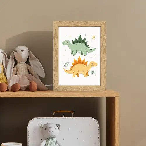 Sterren - Stegosaurussen - Blaadjes - Groen Light Box met kabel klein -sfeer2_kind