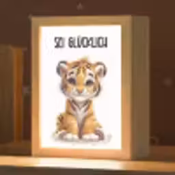 Tijger - Wees gelukkig - Quote - Dier Light Box met kabel klein -zzz_3d_website