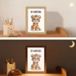 Tijger - Wees gelukkig - Quote - Dier Light Box met kabel klein -sfeer3_kind