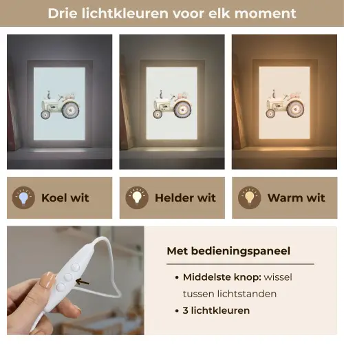 Vintage - Tractor - Pastel Light Box met kabel klein -USP_lichtkleurNL