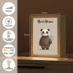 Panda - Blauwe bloemen - Zachtheid Light Box met kabel (Kinderlampje) klein -USP_NL