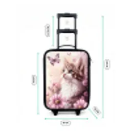 Kat - Paars - Vlinders - Bloemen Kinderkoffer - Zwart klein -productfoto_formaten
