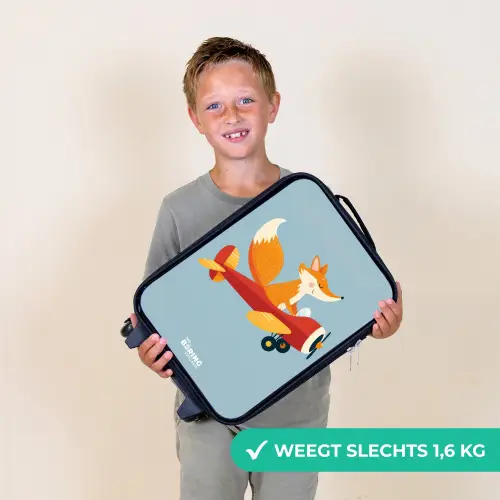 Vos - Vliegtuig - Vliegen Kinderkoffer - Zwart klein -sfeer4_NL