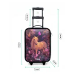 Paard - Bloemen - Paars - Vlinder Kinderkoffer - Zwart klein -productfoto_formaten
